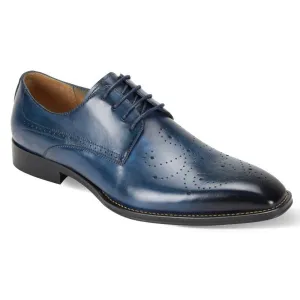 Giovanni Men's Blue Lace Up Oxford Leather Dress Shoes