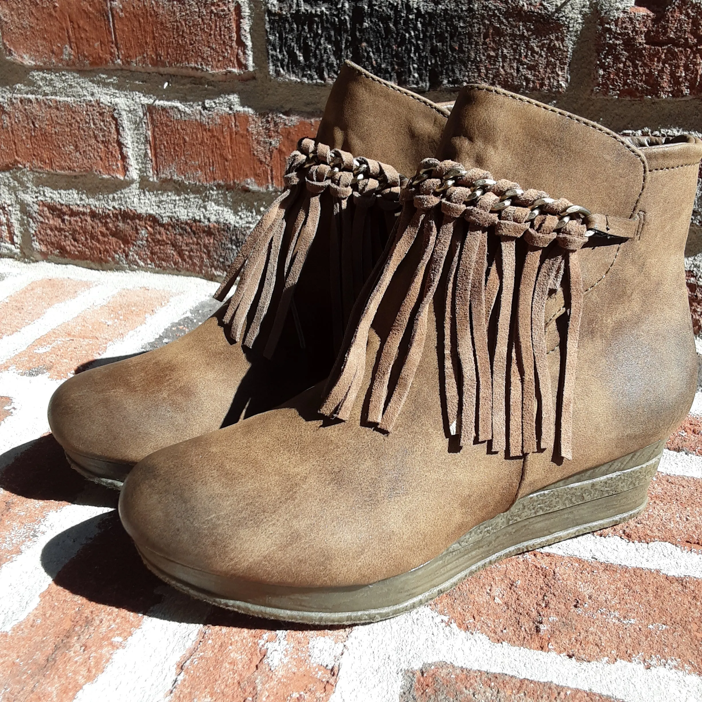 Girls Wedge Fringe Side Zip Boots | Volatile Kids | Haley