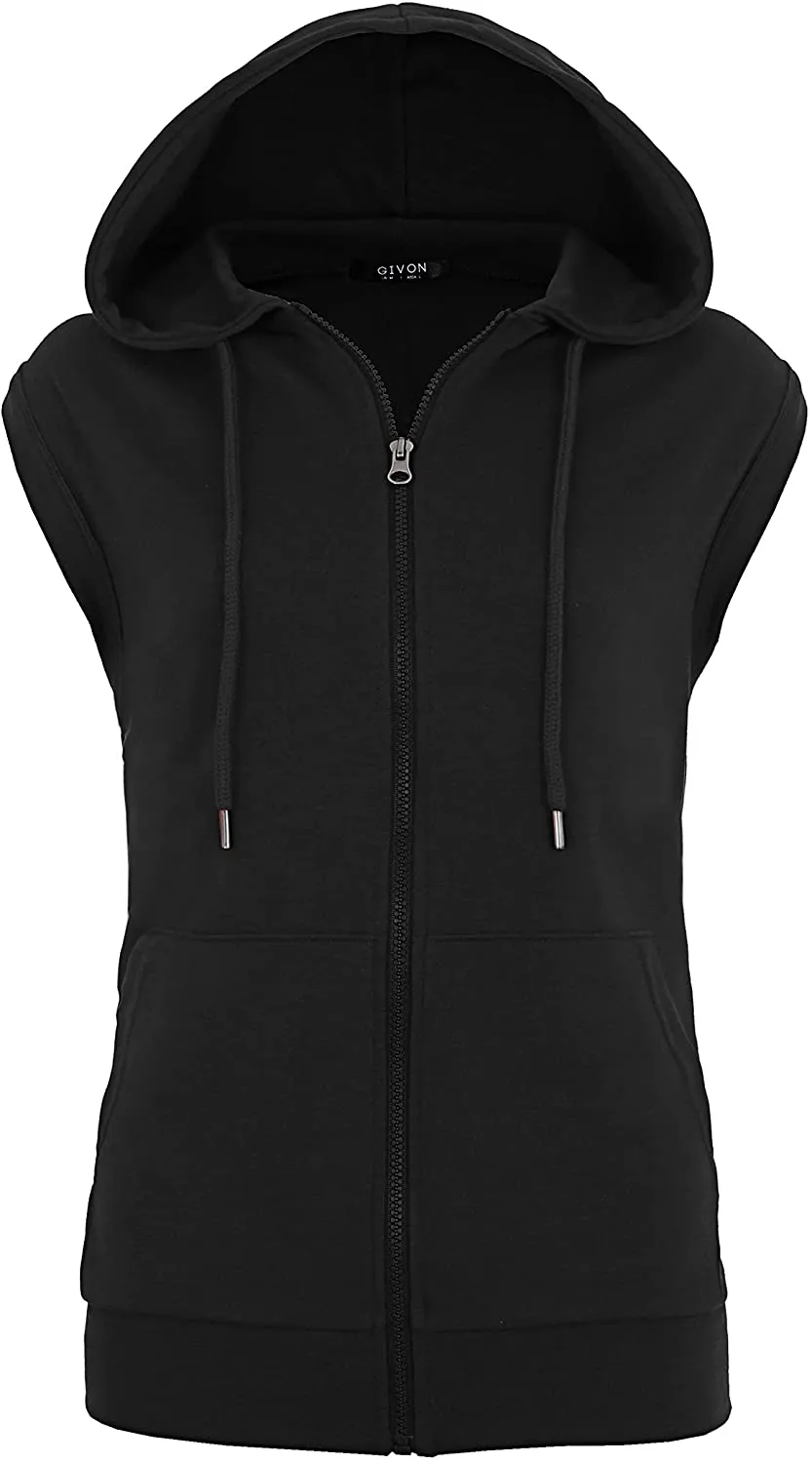 GIVON Womens Comfortable Long Sleeve Lightweight Zip-up Hoodie with Kanga Pocket(XS~4XL)