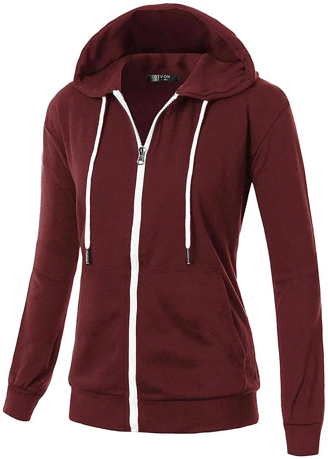 GIVON Womens Comfortable Long Sleeve Lightweight Zip-up Hoodie with Kanga Pocket(XS~4XL)