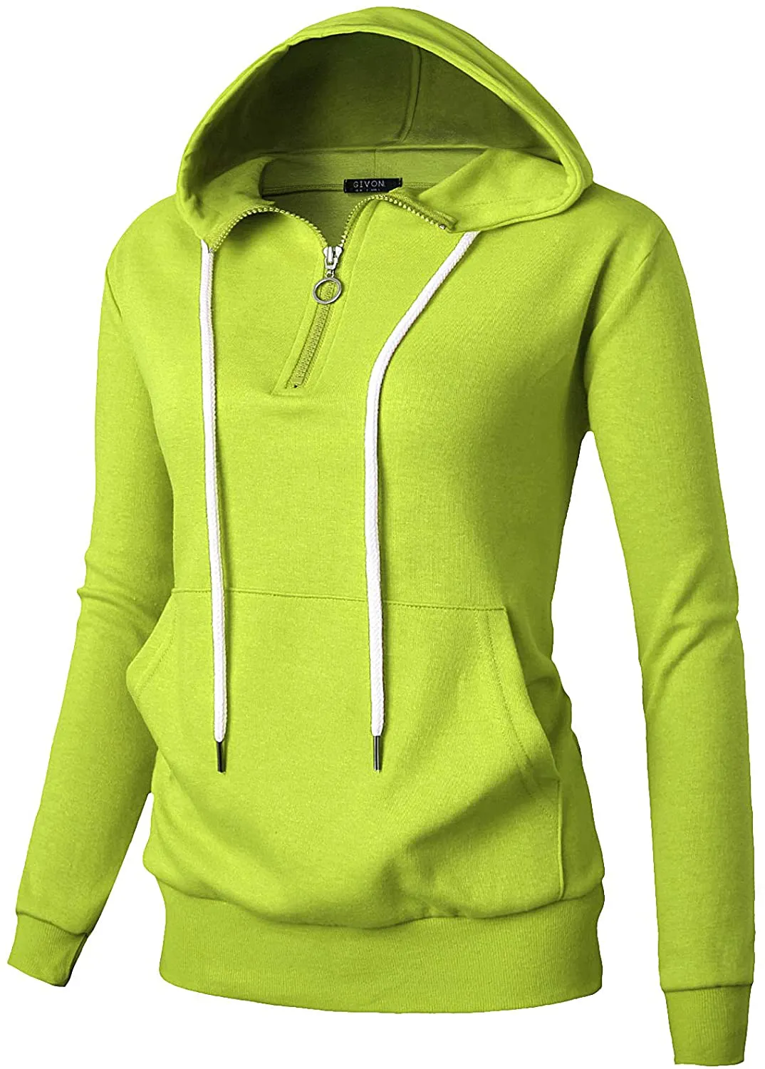 GIVON Womens Comfortable Long Sleeve Lightweight Zip-up Hoodie with Kanga Pocket(XS~4XL)