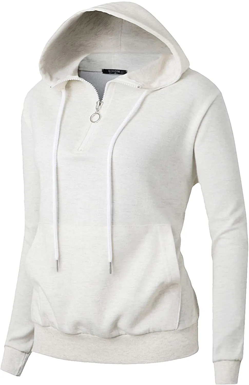 GIVON Womens Comfortable Long Sleeve Lightweight Zip-up Hoodie with Kanga Pocket(XS~4XL)