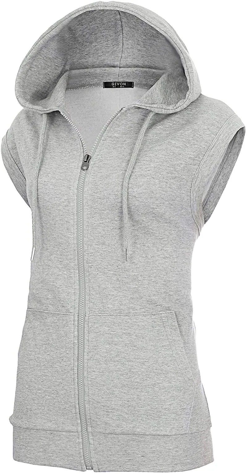 GIVON Womens Comfortable Long Sleeve Lightweight Zip-up Hoodie with Kanga Pocket(XS~4XL)