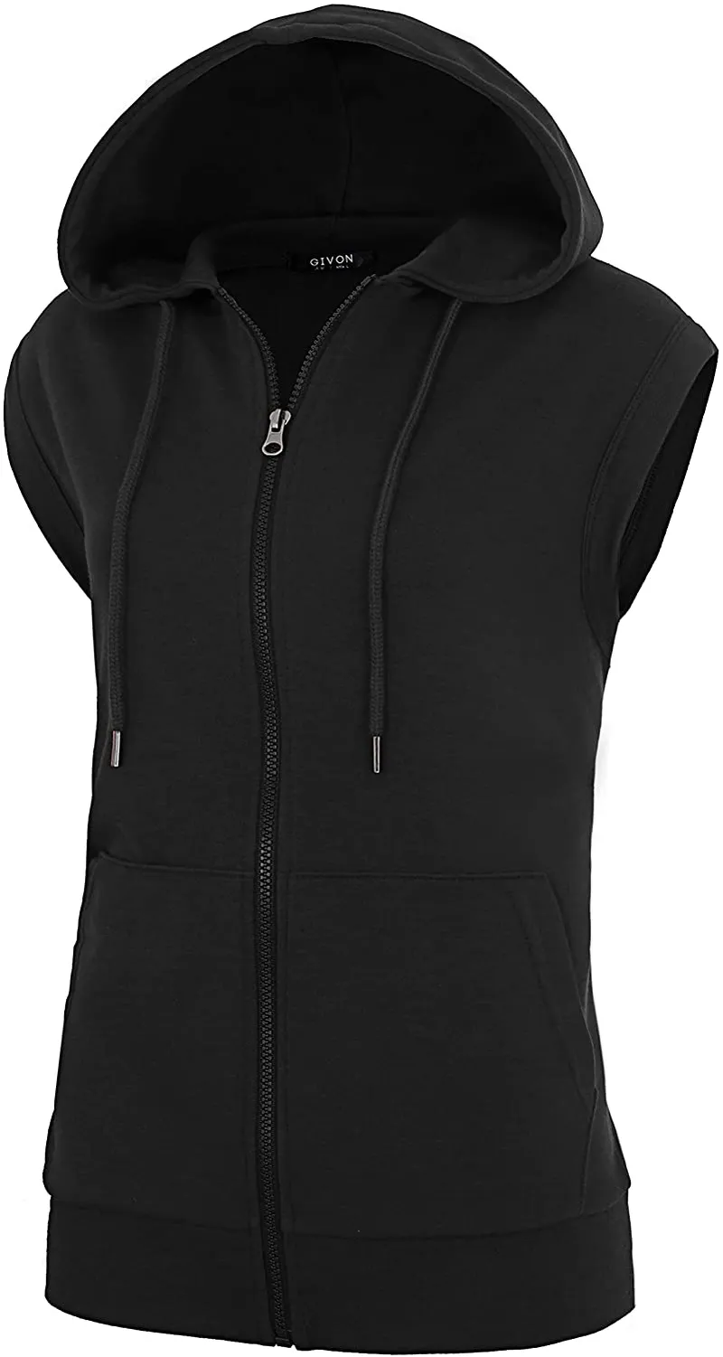 GIVON Womens Comfortable Long Sleeve Lightweight Zip-up Hoodie with Kanga Pocket(XS~4XL)