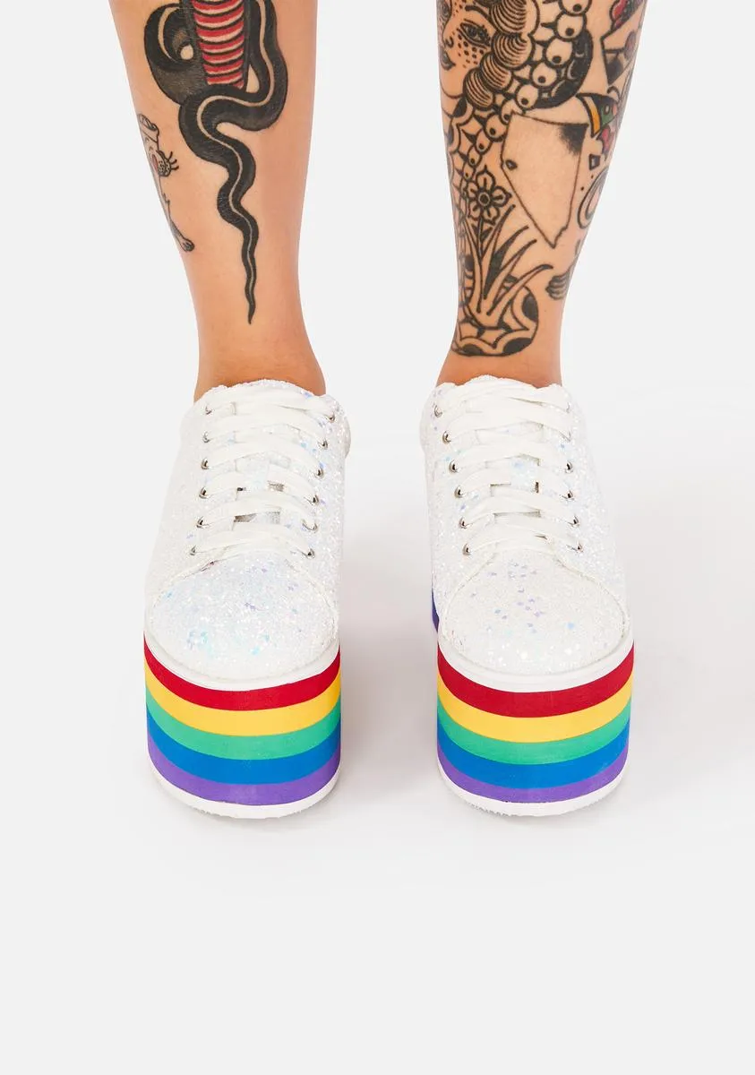 Glitter Taste My Rainbow Platform Sneakers