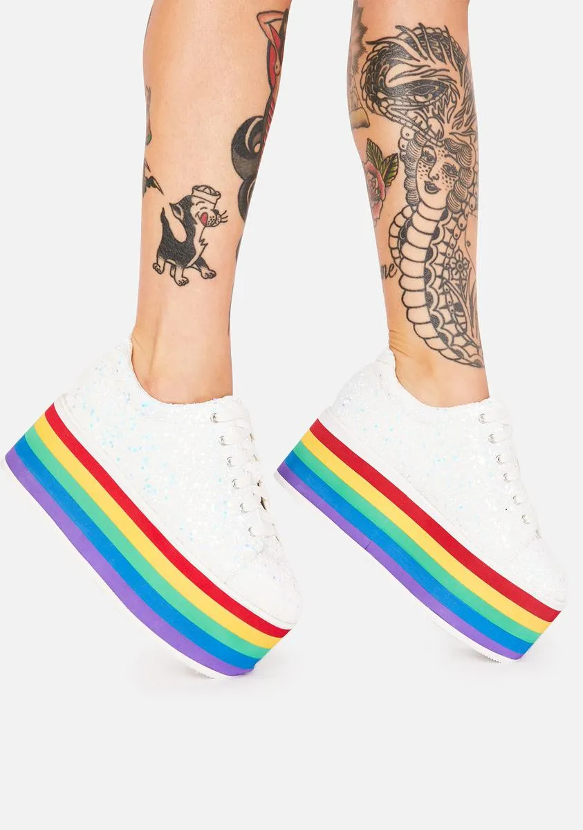 Glitter Taste My Rainbow Platform Sneakers