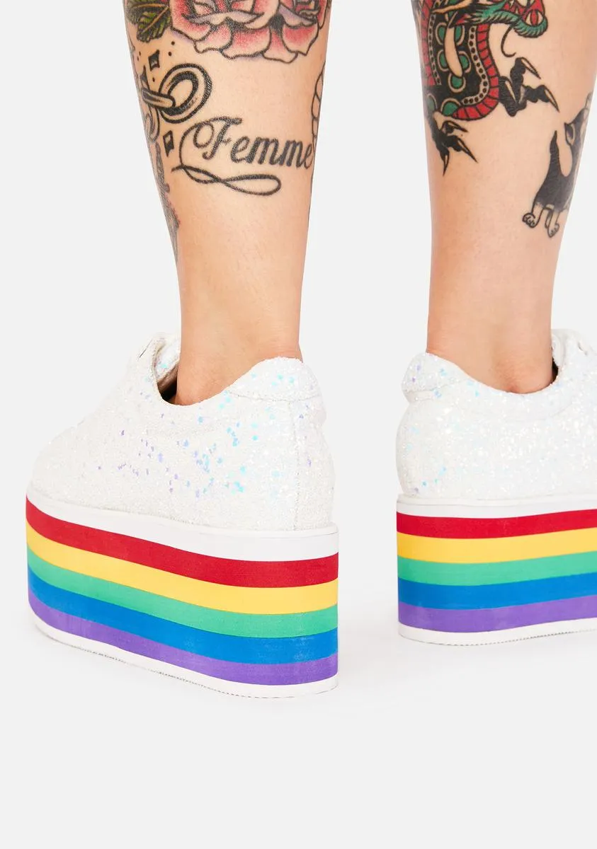 Glitter Taste My Rainbow Platform Sneakers