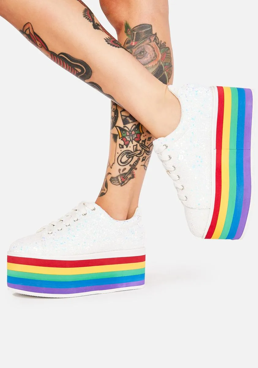 Glitter Taste My Rainbow Platform Sneakers