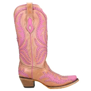 Glow In The Dark Embroidery Tooled Inlay Studded Snip Toe Cowboy Boots