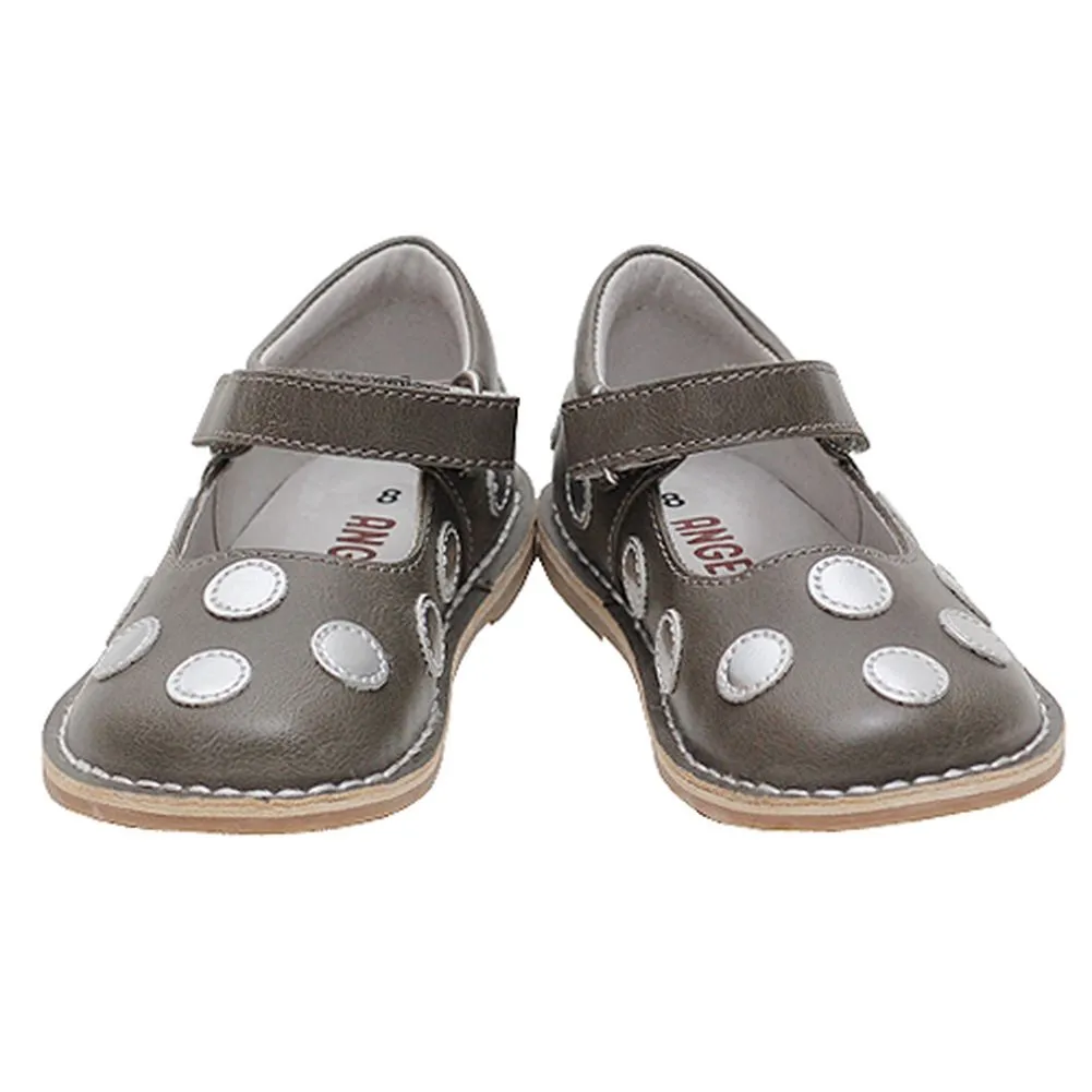 Grey Silver Dot Strap Mary Jane Shoe Toddler Girl 5-10