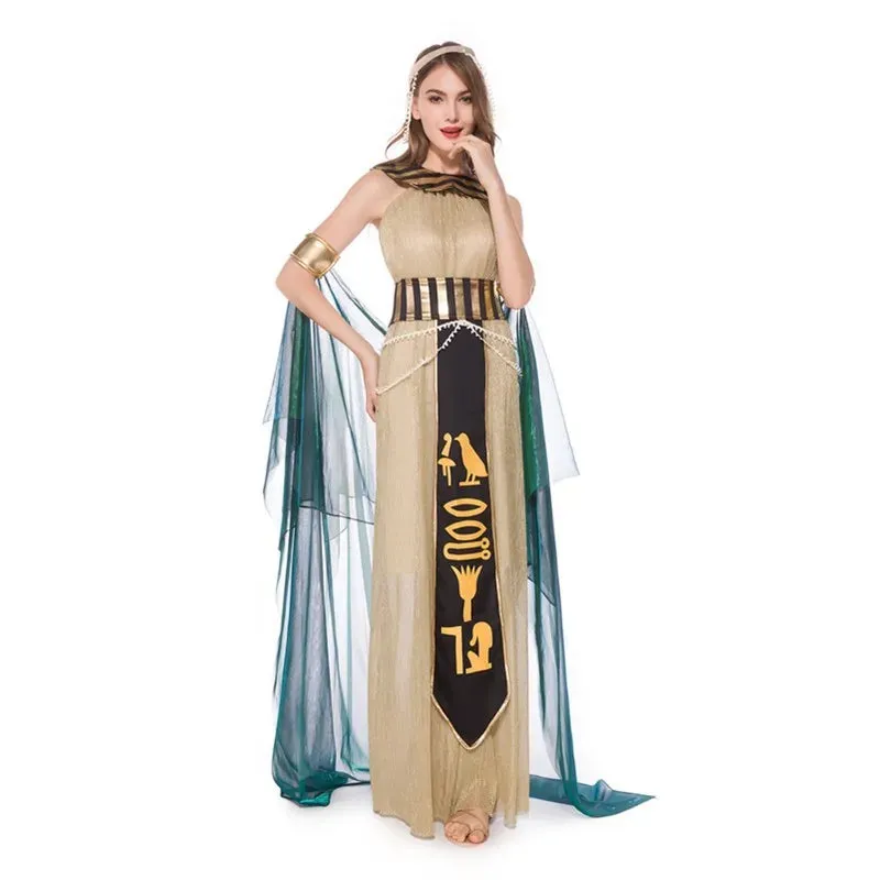 Halloween Egyptian Pharaoh Queen Couples Myth Cleopatra Goddess Outfit