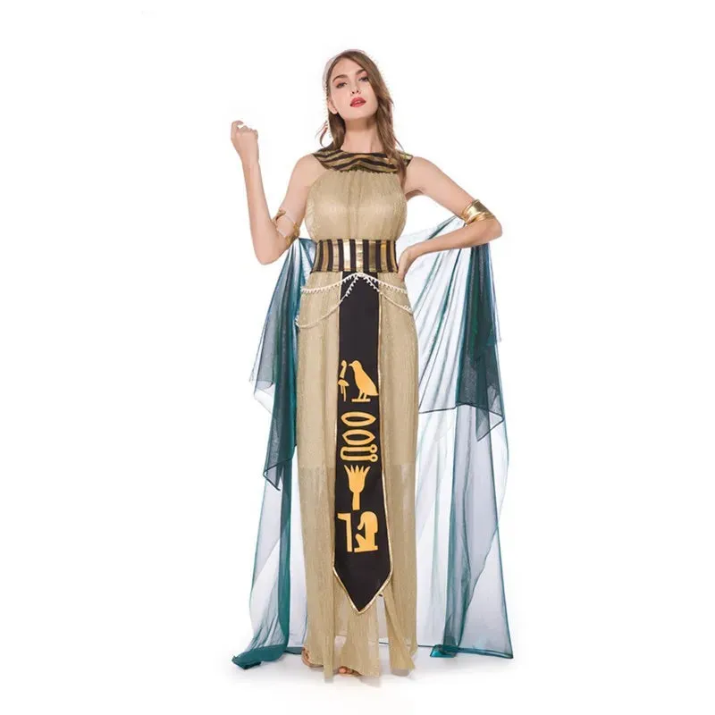 Halloween Egyptian Pharaoh Queen Couples Myth Cleopatra Goddess Outfit