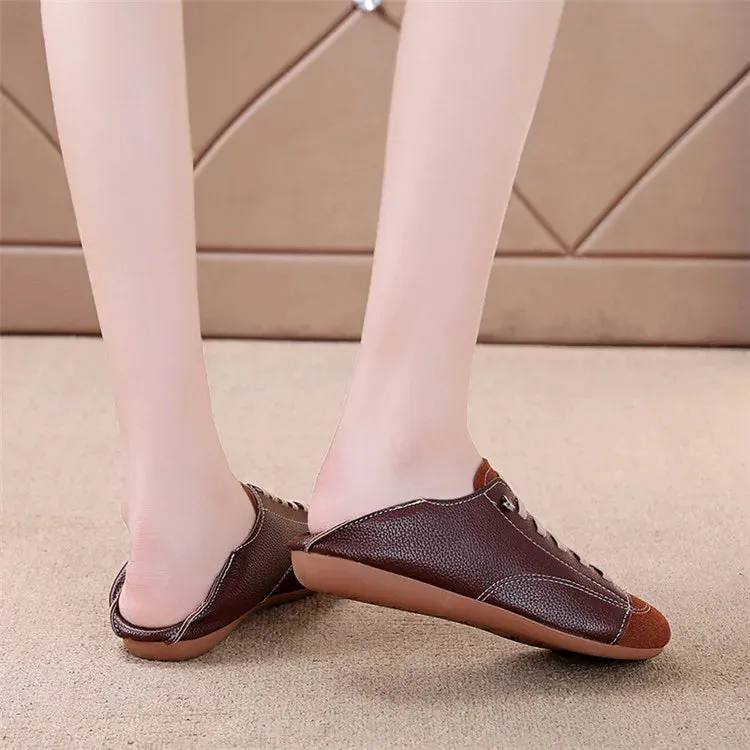 Hekla Round Toe Vintage Laced Flats