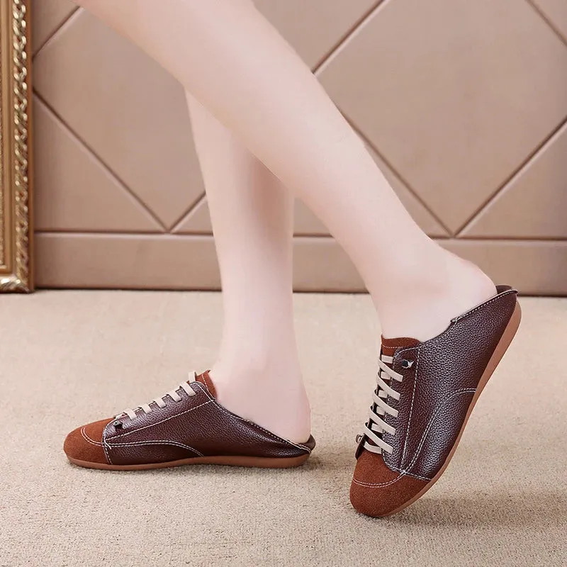 Hekla Round Toe Vintage Laced Flats