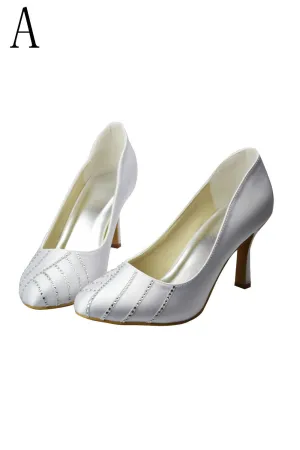 High Heel Beading Simple Close Toe Women Shoes S19