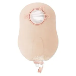 Hollister 18413 New Image 2-Piece Urostomy Pouch With Two Sided Comfortwear Panel 2-1/4" Flange, 9" L, Standard, Beige, With Belt Tabs, Anti-Reflux Valve, Adjustable Drain Valve