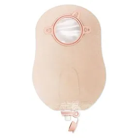 Hollister 18413 New Image 2-Piece Urostomy Pouch With Two Sided Comfortwear Panel 2-1/4" Flange, 9" L, Standard, Beige, With Belt Tabs, Anti-Reflux Valve, Adjustable Drain Valve