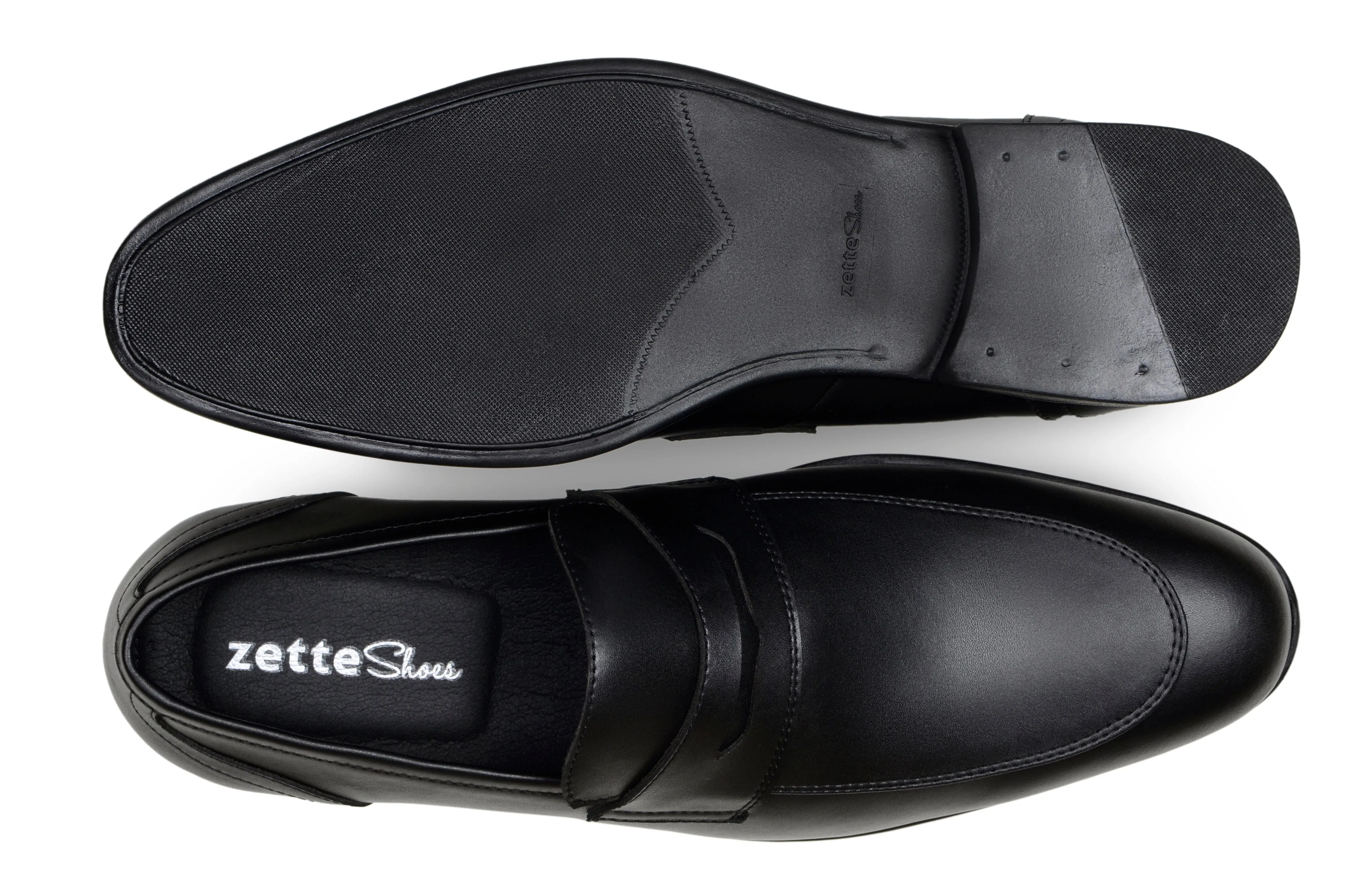 'Jean-Luc' men's classic loafer in vegan leather by Zette Shoes - black