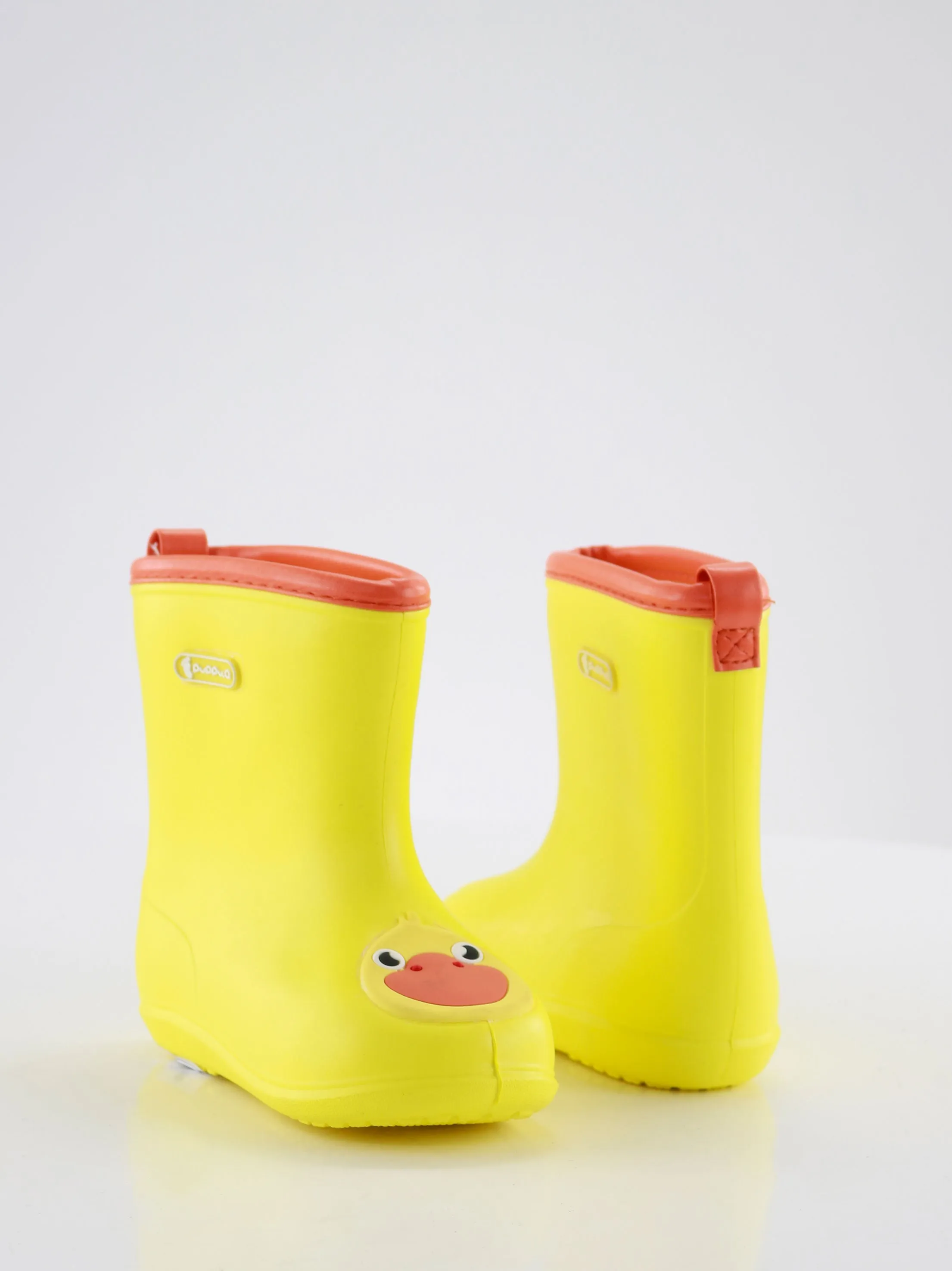 Kids Boy a duck Print Rubber Boots,Yellow