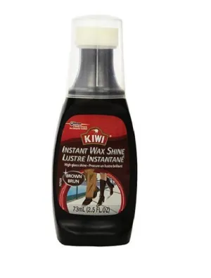 KIWI - Leather Instant Wax Shine Brown - 2.5 fl. oz. (73 ml)