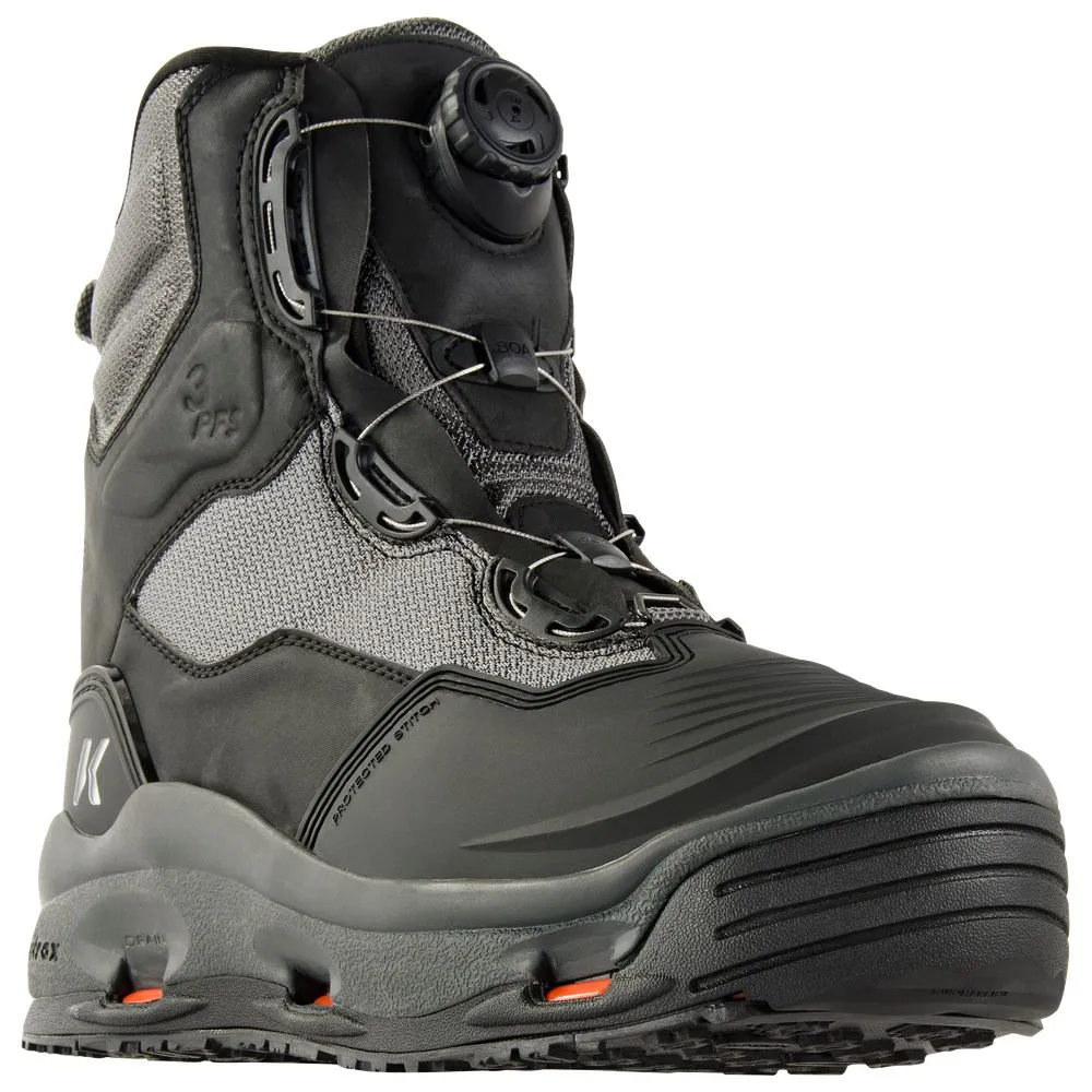 Korkers FB4720-10 DarkHorse Kling-On/Studded Kling-On Sole Wading Boots for Men - Black/Gunmetal - 10 M