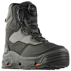 Korkers FB4720-10 DarkHorse Kling-On/Studded Kling-On Sole Wading Boots for Men - Black/Gunmetal - 10 M