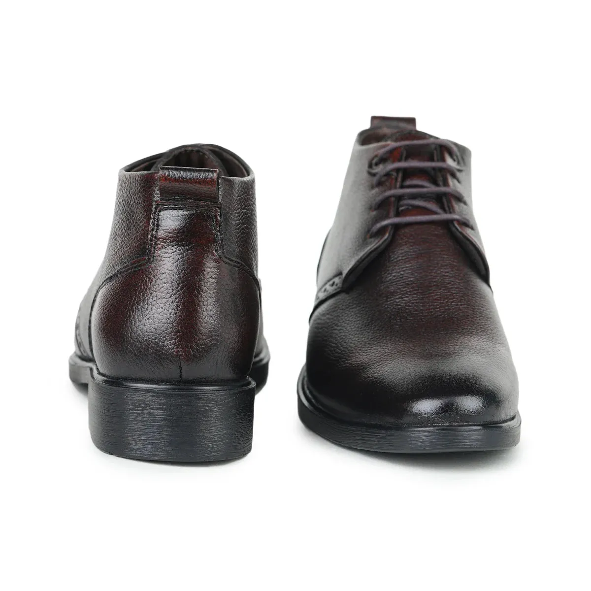 Leather Chukka Boots B 091 | Lace-Up High Ankle Shoes