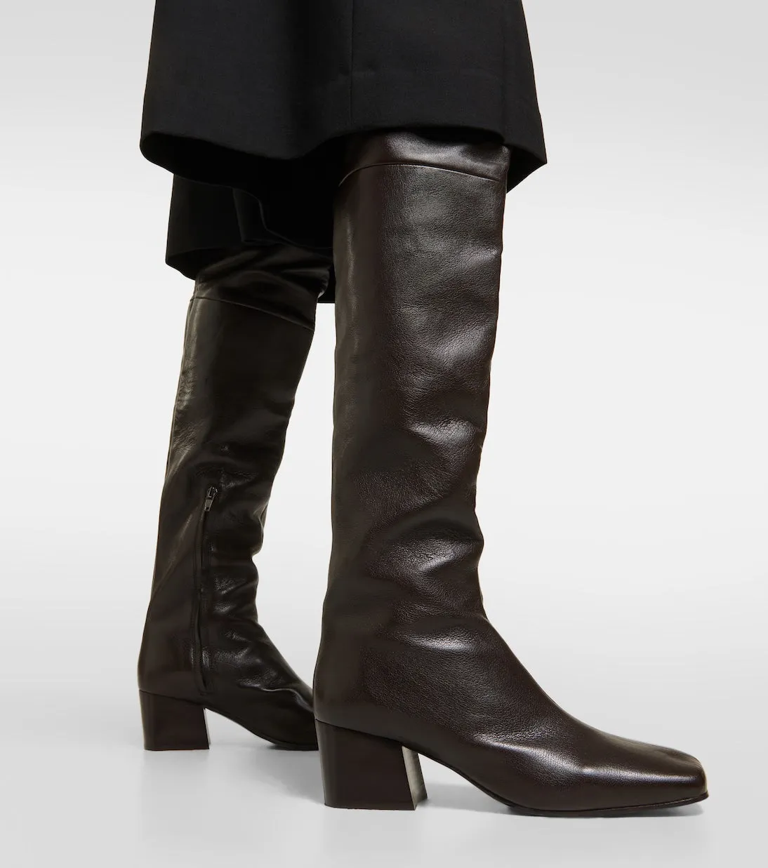 Lemaire over-the-knee leather boots, brown