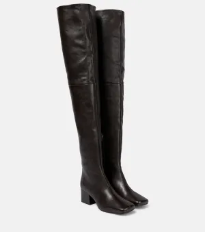 Lemaire over-the-knee leather boots, brown