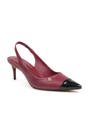 Lena Slingback Heels - Burgundy