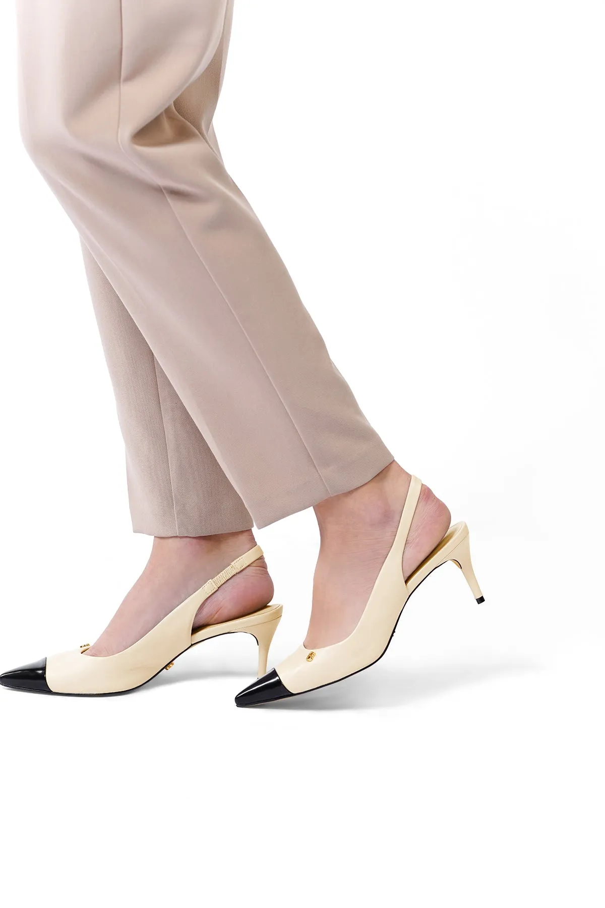 Lena Slingback Heels - Sand