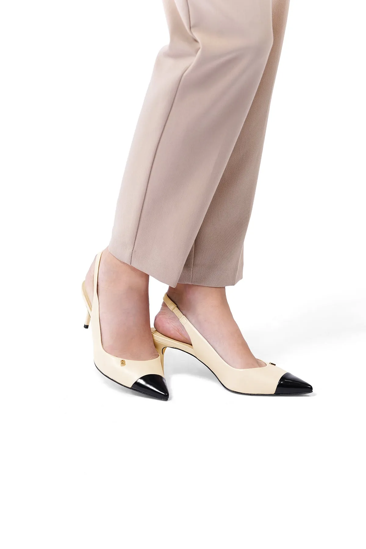 Lena Slingback Heels - Sand