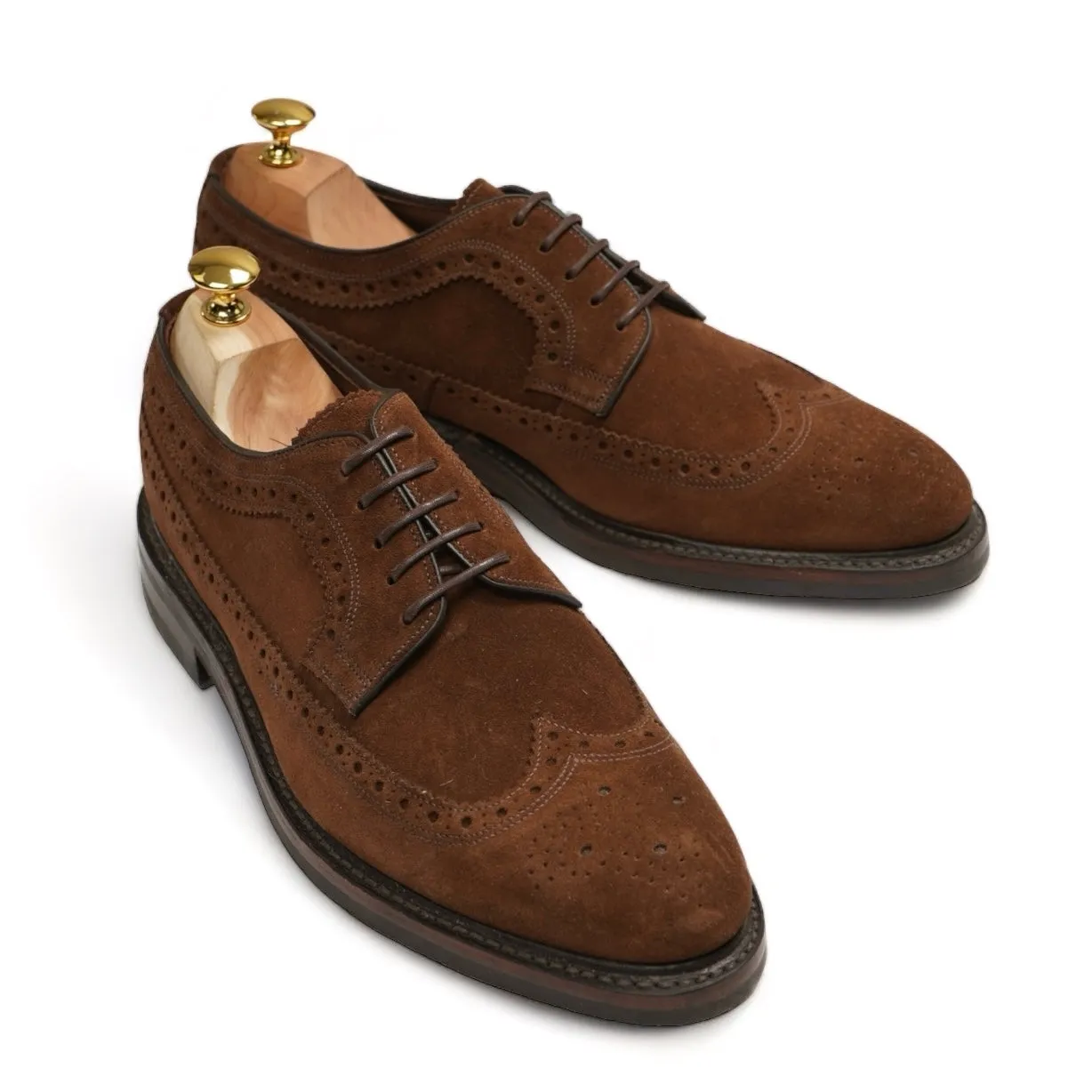 Loake - Brown Suede Long Wing Brogue Derbys UK 9 / EU 43