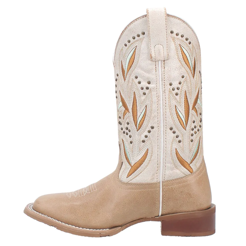 Lydia Embroidered Studded Square Toe Cowboy Boots