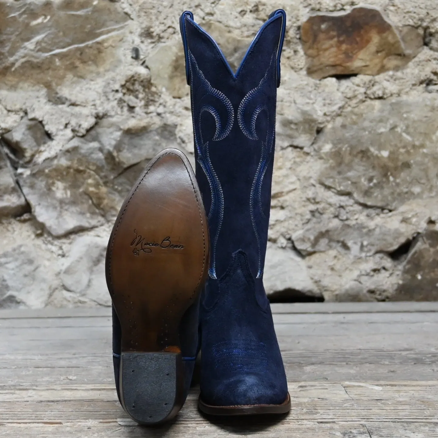 Macie Bean Midnight in Paris Boots in Marine Blue Suede