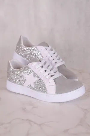 Mallory Glitter Sneakers-Silver