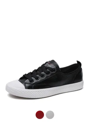 Marley Women's Leather Flat Black Sneaker