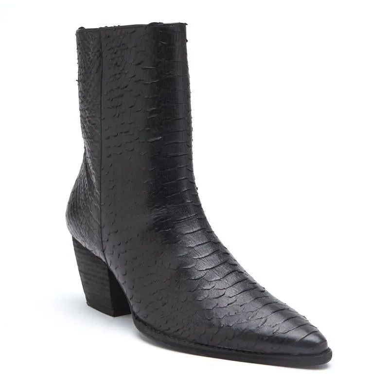 Matisse Caty Ankle Boot in Black Snake