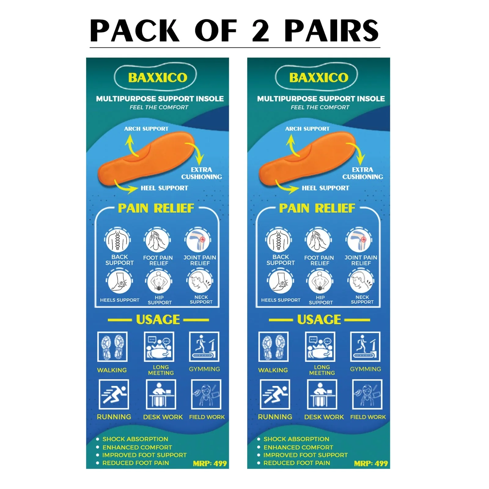 Maximize your comfort with our Multipurpose Support Insoles