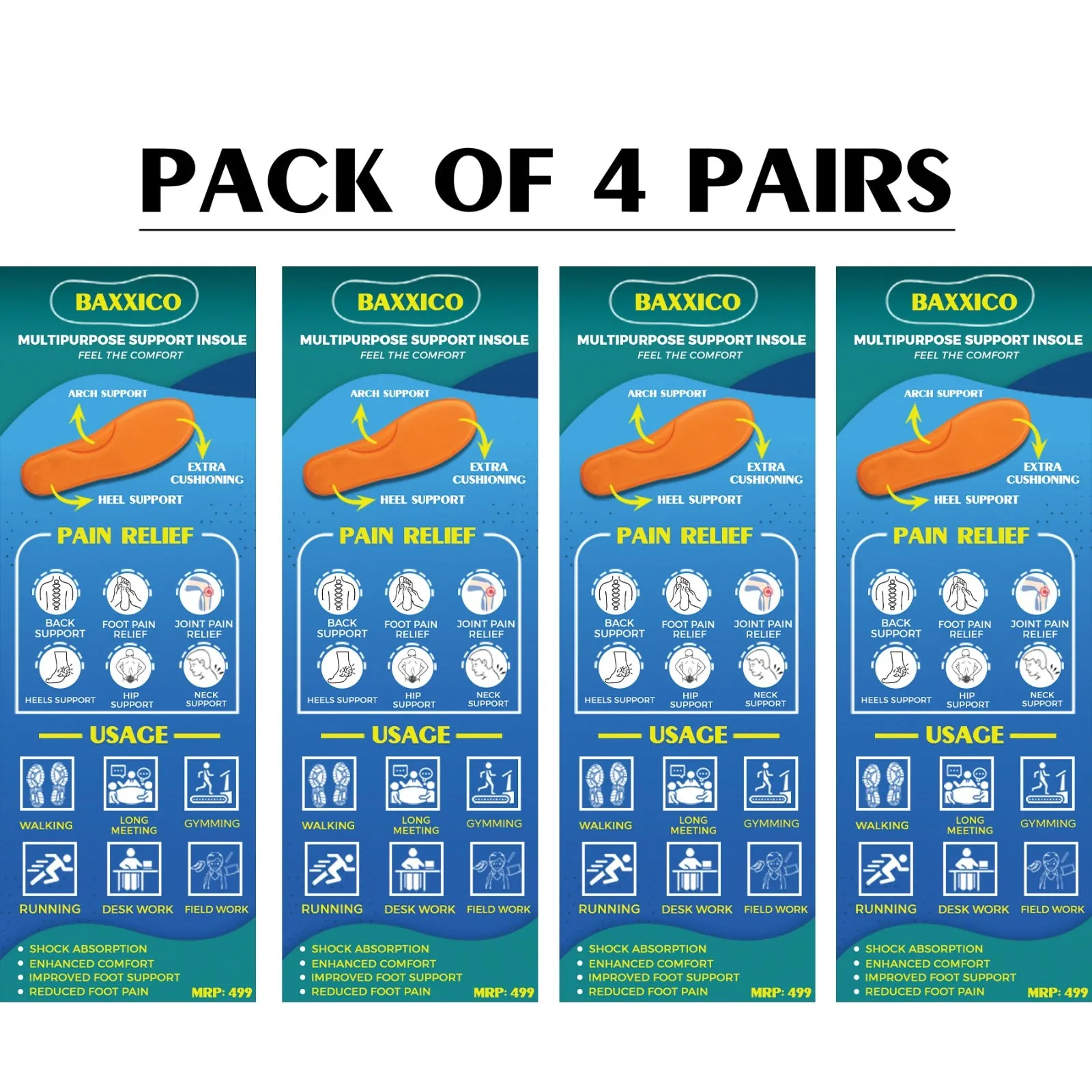 Maximize your comfort with our Multipurpose Support Insoles