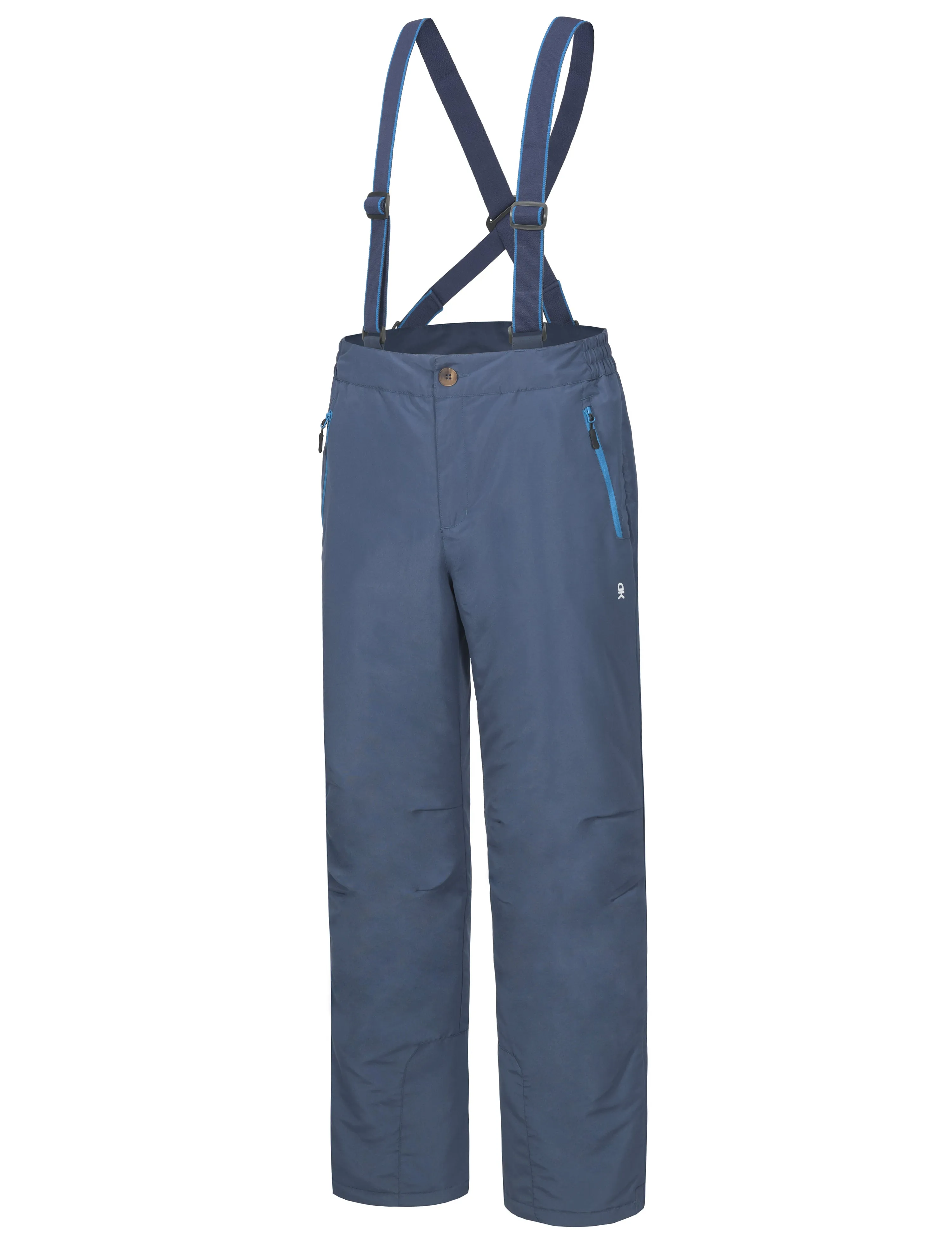 Men's Water Resistant Ski Bibs Insulated Snow Pants with Detachable Suspenders