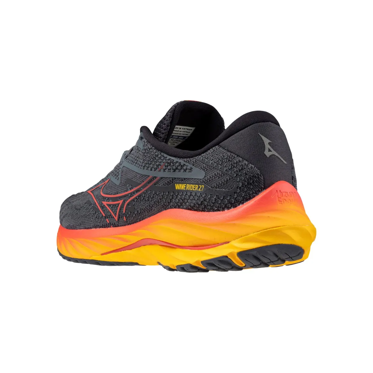 Mizuno Wave Rider 27 Black Orange Shoes SS24