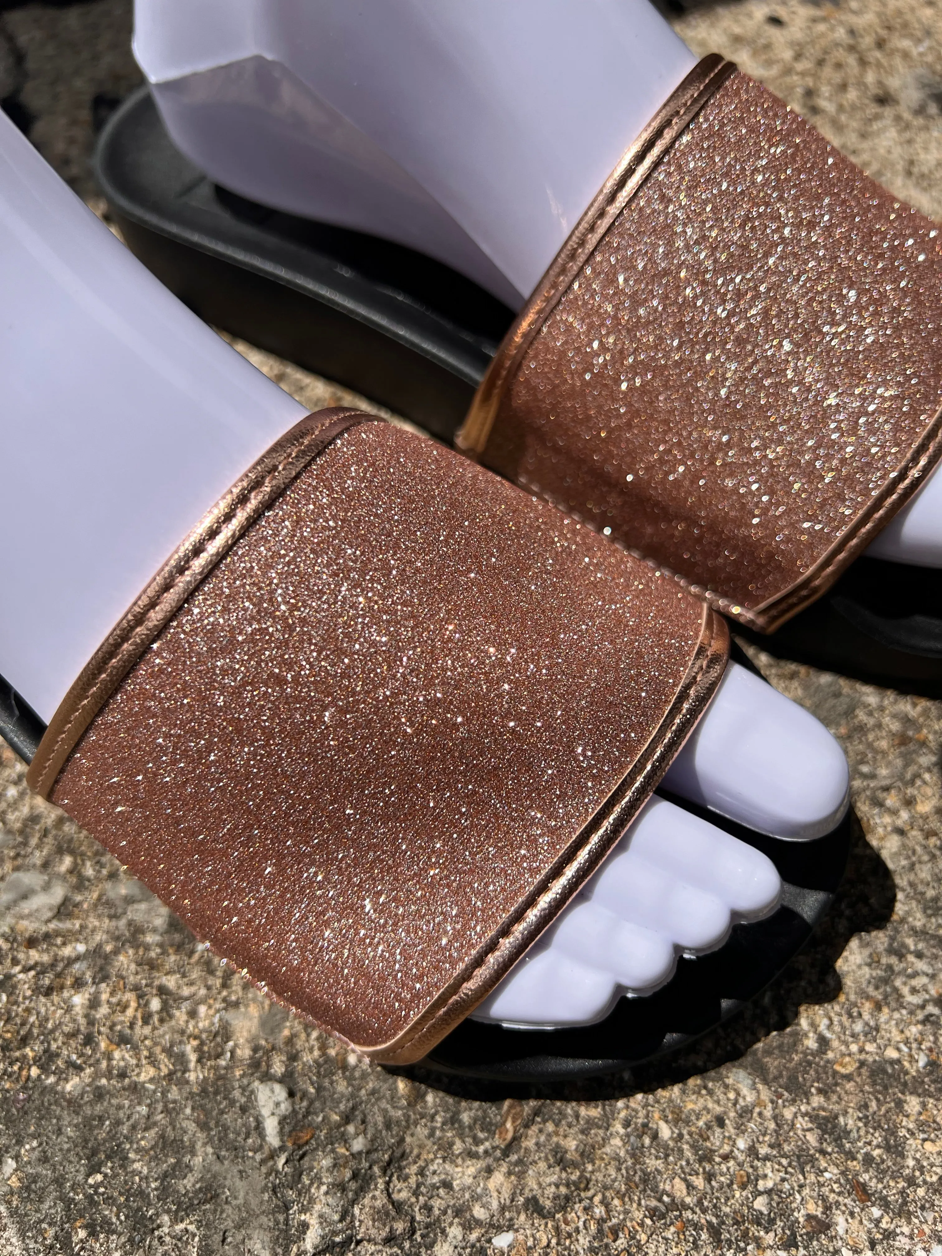 Moleca Ladies Comfort Glitter Slide Sandals – Stylish and Sparkling Everyday Wear