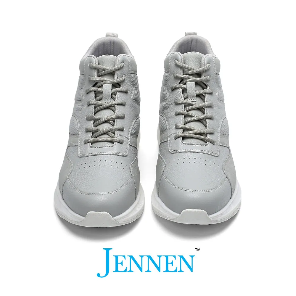 Mr. Pippen 8cm | 3.2 inches Grey Leather High Top Elevator Kicks