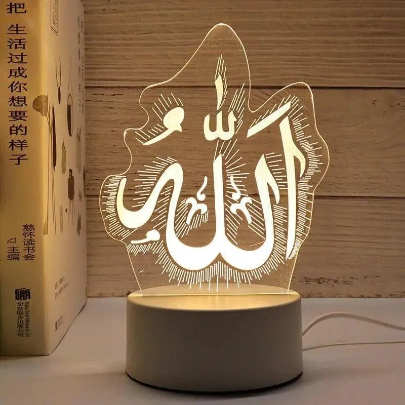 MR012 Ramadan 3D Led Night Light，USB 16 Color Change Remote Control Light