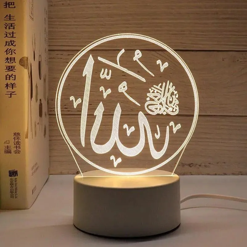 MR012 Ramadan 3D Led Night Light，USB 16 Color Change Remote Control Light