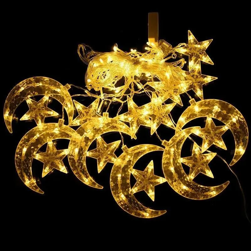 MR037 LED moon star curtain lamp, Ramadan Decoration  LED