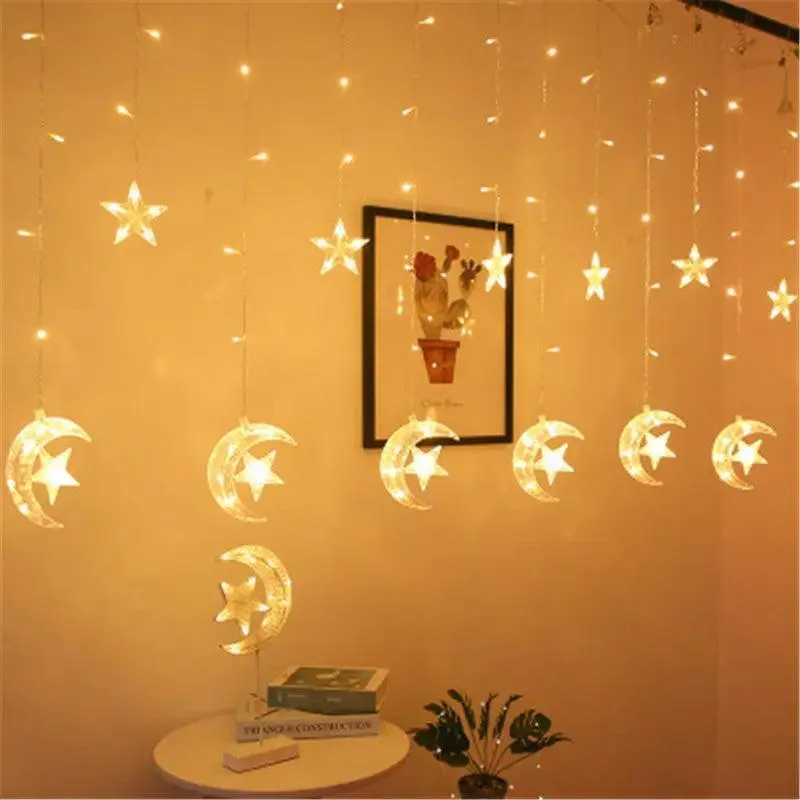 MR037 LED moon star curtain lamp, Ramadan Decoration  LED