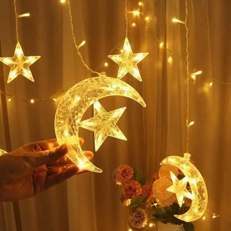 MR037 LED moon star curtain lamp, Ramadan Decoration  LED