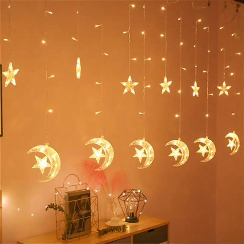 MR037 LED moon star curtain lamp, Ramadan Decoration  LED